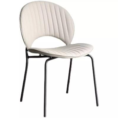 China Blue Orange Beige PU Dining Chair With Stainless Steel Leg Abrasion Resistance for sale