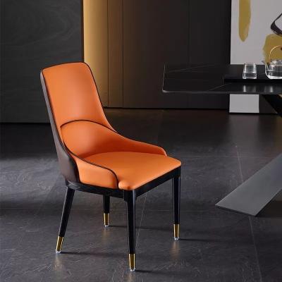 China 2 Colors High Back Leather Dining Chair Classic Dining Room Chairs Dirt Proof for sale