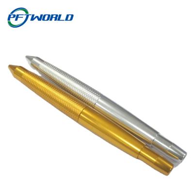 中国 CNC Aluminum Parts, Pen Shell, Anodized Golden &Black,Good Quality and Low Price 販売のため
