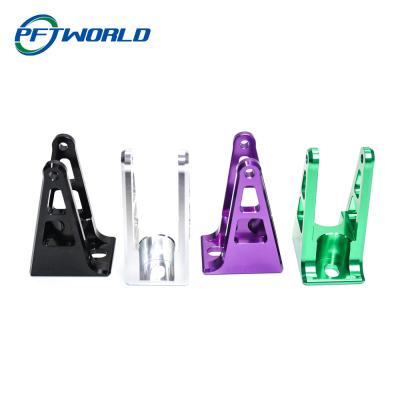 China Aluminum CNC Turning Milling Parts Purple Blue Green Oxidation Support Parts for sale