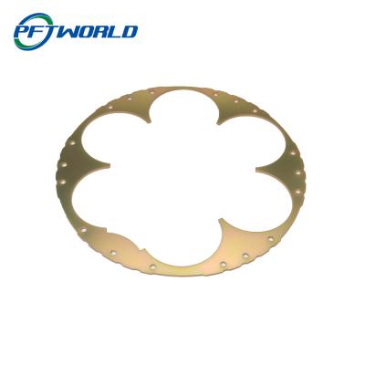 China Laser de encargo de las piezas de la fabricación de chapa del tamaño que corta los accesorios de cobre amarillo en venta