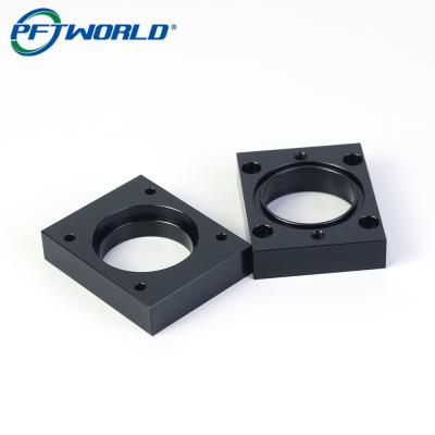 China Processamento CNC de alta precisão de peças metálicas quadradas de alumínio. Superfície de óxido negro. Peças de fresagem personalizadas. Baixo MOQ e entrega rápida. for sale