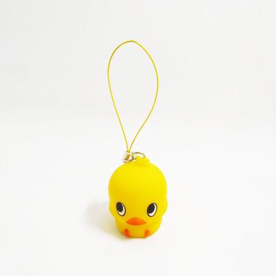 China Novelty Eco-friendly soft PVC Yellow duck Keyring gifts for Decoration for sale