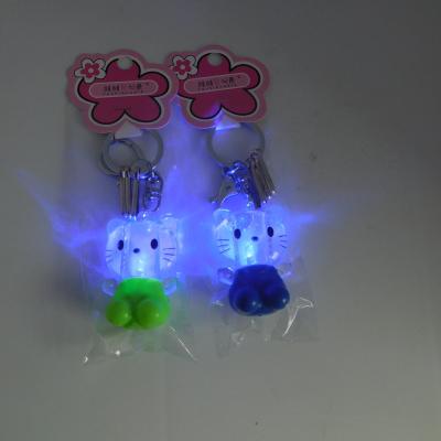 China Cuddly Mini Crystal Hello Kitty LED Key chain/ Key ring light toy for Promotion for sale
