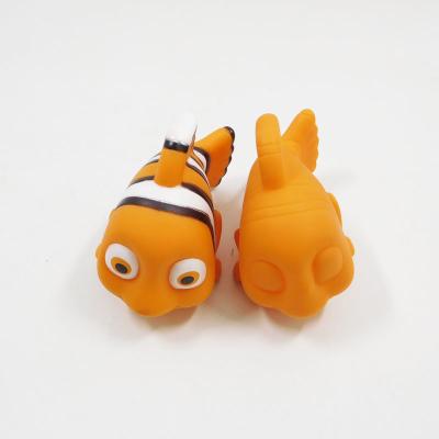 China Eco-friendly Soft PVC yellow fish shape baby bath toy safe for baby for sale