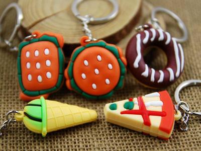 China Promotion Soft PVC Cookies Shaped Decoration Keyrings/ Keychain for sale