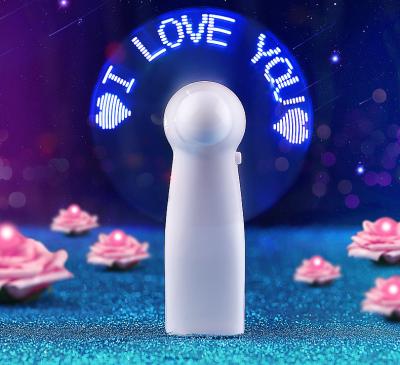 China Mini Portable Handy Led Custom Message Battery Fan Programmable Led Display Handheld ElectricFan for sale