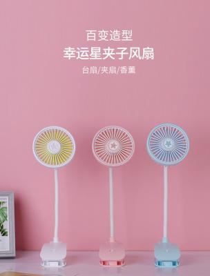 China New fashion Flexible Mini Desktop Fan USB Rechargeable Clip Fan with LED light for sale