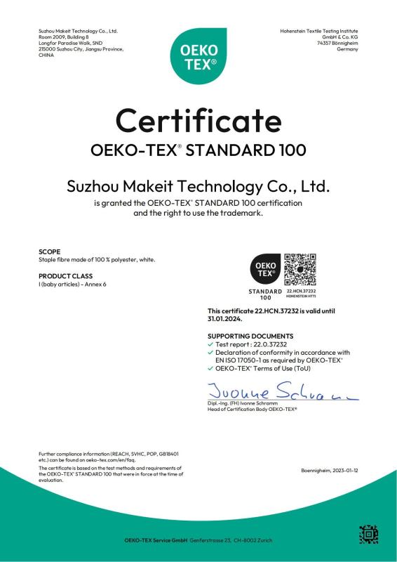 OEKO-TEX - Suzhou Makeit Technology Co.,Ltd.