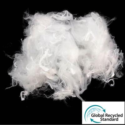 China 3D×64mm Solid Recycled PET Fiber Anti Distortion For Non Woven Fabric for sale