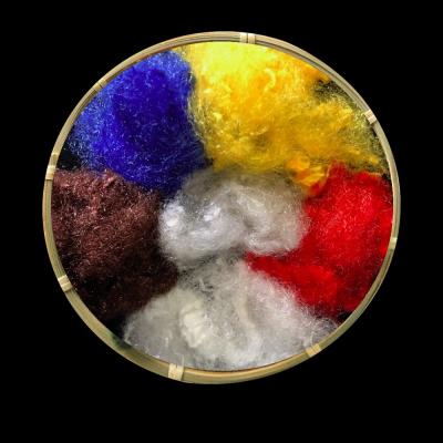 China Multicolored Flat Dope Dyed Fiber , Polyeste Staple Fiber 3.88Detx × 32mm for sale