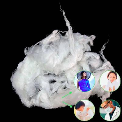 Chine Fibre d'agrafe visqueuse de Vierge biodégradable, fibre d'agrafe de rayonne de 3D×60mm à vendre