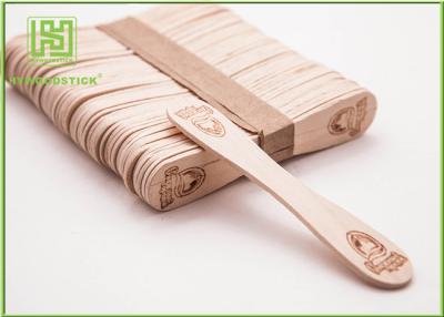China Cucharas de madera impresas aduana a granel, cucharas del catador del helado con diverso tamaño en venta