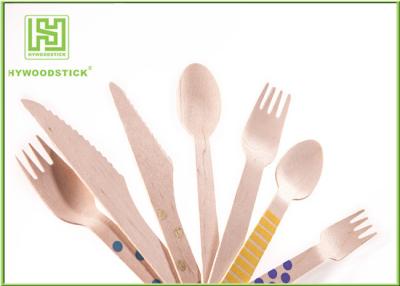 China Odorless Disposable Wooden Cutlery Set , Wooden Knife And Fork Set Bulk Packing for sale