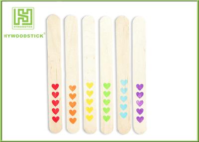 China Red Heart Pattern Natural Wood Sticks Colored OEM / ODM Available for sale