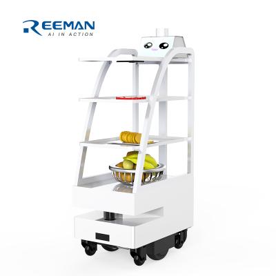 China restaurant & Intelligent Automatic Food Delivery Robot Hotel Supplies Food Obstacle Avoidance In Seconds for sale