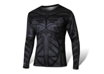 China Batman Full Sleeves Mens Rash Guard Compression Wear Shirts Quick Dry for sale