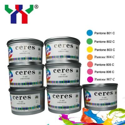 China Concentración ULTRAVIOLETA 1kg fluorescente de la tinta de impresión de Pantone la alta puede solvente de Eco en venta