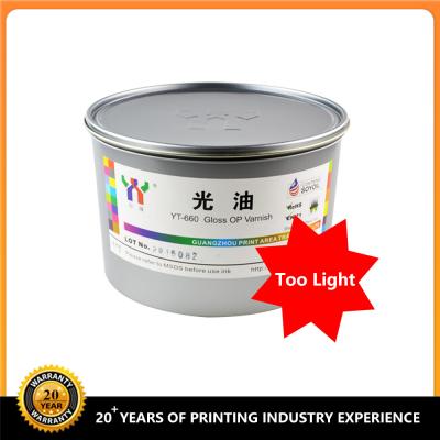 China Alcohol Free Offset Printing Chemicals Glossy Op Varnish Low Odor Clear Matt Varnish for sale