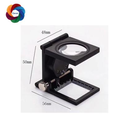 China Linen Tester 15x LED Folding Magnifying Glass Scale Metal 2 Button Cells for sale