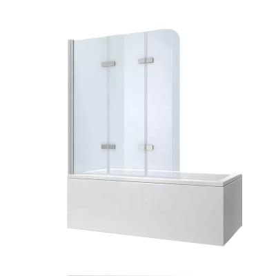 China 5mm Tempered Clear Glass Shower Enclosure 3 Fold Hinged Bathtub Screen Te koop