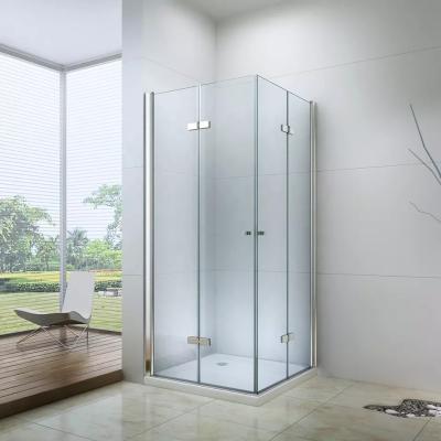 Cina Square Aluminum Frame Glass Shower Enclosure Hinge Pivot ​With Base 6mm in vendita