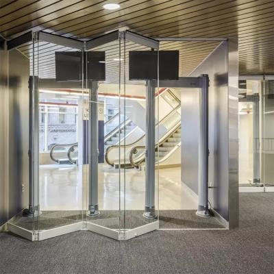 China Rahmenlose Faltglastür Stapelglastrennwand Falten Akkordeontür Büroglas Bifold Tür Restaurant Hotel zu verkaufen