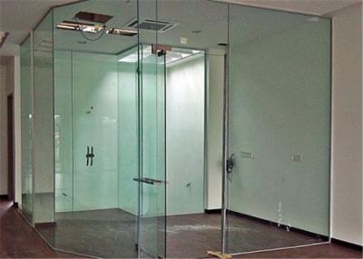China Clear Flat Tempered Glass Partition Wall / Glass Partition Size Customized for sale