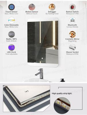 China High Efficiency LED Bathroom Mirrors Touch Screen Switch CE Certificated for sale