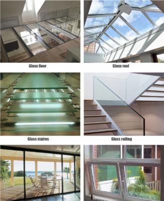 China PVB Film Polycarbonate Laminated Glass / Glass Laminated Windows Soundproofing for sale