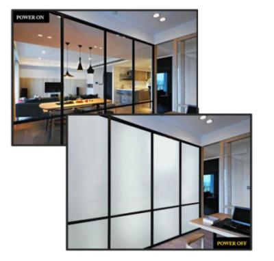 China Privacy Protection  White PDLC Frosted  Switchable Film Glass For Meeting Room for sale