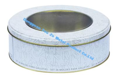 Китай Promotional Round Tin Boxes Wholesale Cookie Gift Tins Clear Window Tin Case продается
