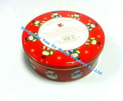 China Cylinder Cookie Tin Container Vintage Tin Canisters Holiday Christmas Tin Boxes for sale