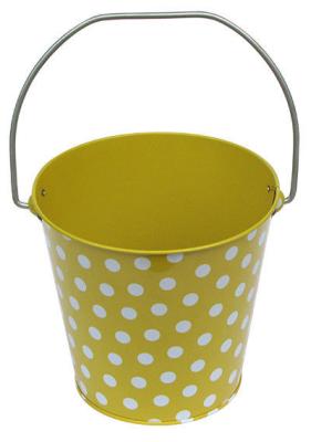 China Mini Tin Bucket for Sale Small Metal Buckets Christmas Tin Pail with Solid Color Printing à venda
