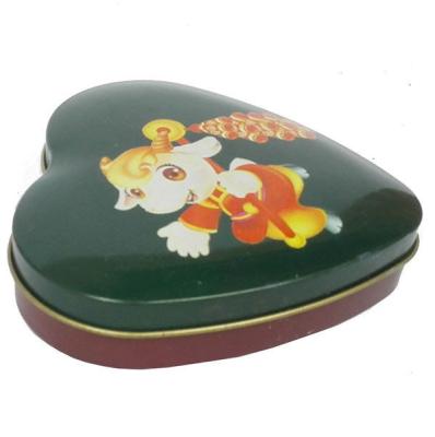 China Decorative Tins with Lids Wholesale Tin Cans Heart Shape Tin Box Candy Metal Containers for sale
