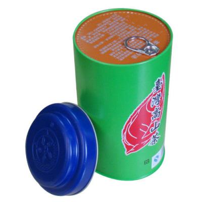 China Round Metal Box Tea Tin Box Tea Storage Tins Wholesale Tin Canisters with Paper Insert for sale