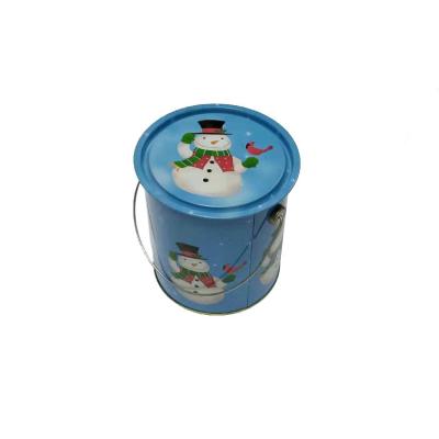 China High End Dollar Tree Christmas Tins Printed Metal Cookie Tins Holiday Gift Tin Boxes with Handles for sale
