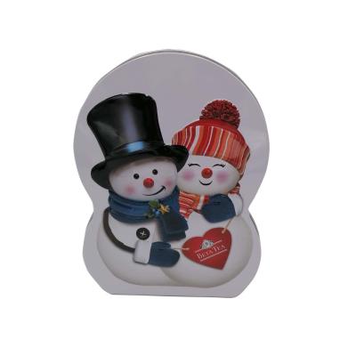 China High End Snowman Tins For Christmas Danish Butter Cookies Tins Holiday Gift Tin Boxes for sale