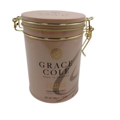 China High Quality Round Coffee Tins with Metallic Wire Promotional Empty Metal Tin Boxes for sale