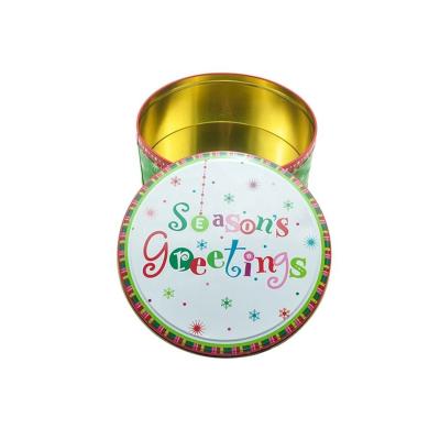 China Personalized Tin Box Vintage Cake Tins Food Grade Cookie Gift Tins Round Favor Tins for sale