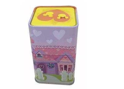 China High Capacity 6.5cm Square Tin Box Food Toys Packing With Up And Down Lid for sale