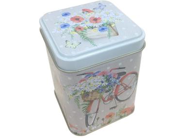 China Custom Food Safe Square Tin Cans With Lids , Empty Metal Tins Child Resistant for sale
