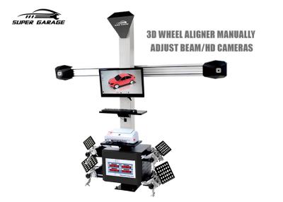 China High Speed CPU 3D Wheel Aligner , Wheel Alignment Equipment Manual Height Adjustment for sale