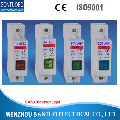 China Tipo interruptor eléctrico modular de MCB del aislador de C45D con la lámpara del color del amarillo del verde del rojo azul en venta