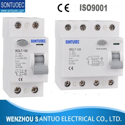 China RCCB 100A  30mA Current Operated Residual Current Circuit Breaker  A or AC type comply with IEC61008 standard for sale