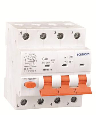 China 4 Pole Electro Magnetic Type RCBO Circuit Breaker 40A 30mA for sale