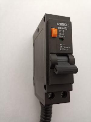 China Black Color 6ka Plug In RCBO Circuit Breaker 18mm Width Single Phase for sale