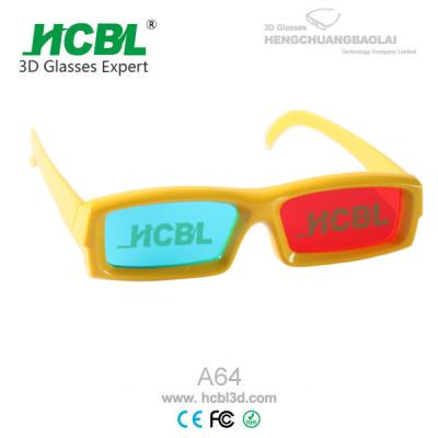 China Red Blue Cyan Anaglyph 3D Glasses for 3D PC / Magazine / Book with Plastic Frame for sale