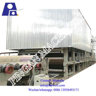 China PLC Fluting Paper Machine Air Cushion Type 2ply Wire Paper Making Machine for sale