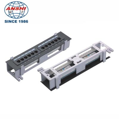 China 10inch 12 Port Wall Mount UTP Patch Panel 110 IDC Type for sale